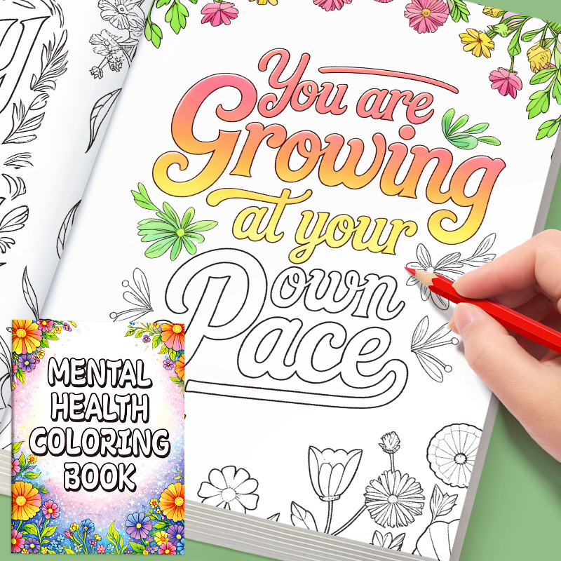 32 Pages Mental Health Colorin - огляд і ціна Adult Coloring Book Stress Relief