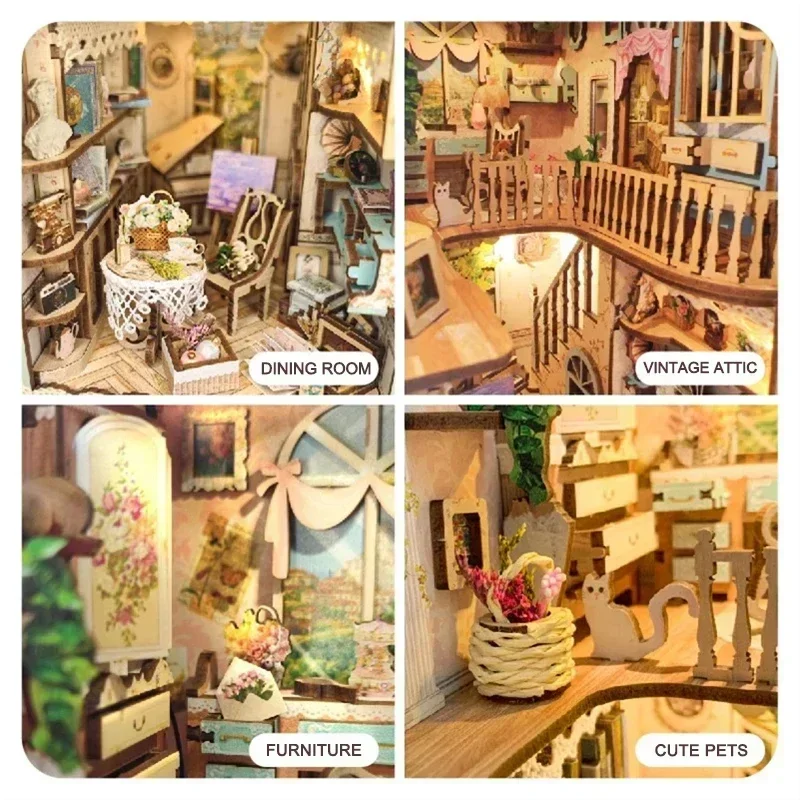 Fairy Tale Town Bookshelf Fore - огляд і ціна Diy Wooden Book Nook Kit Shelf Insert