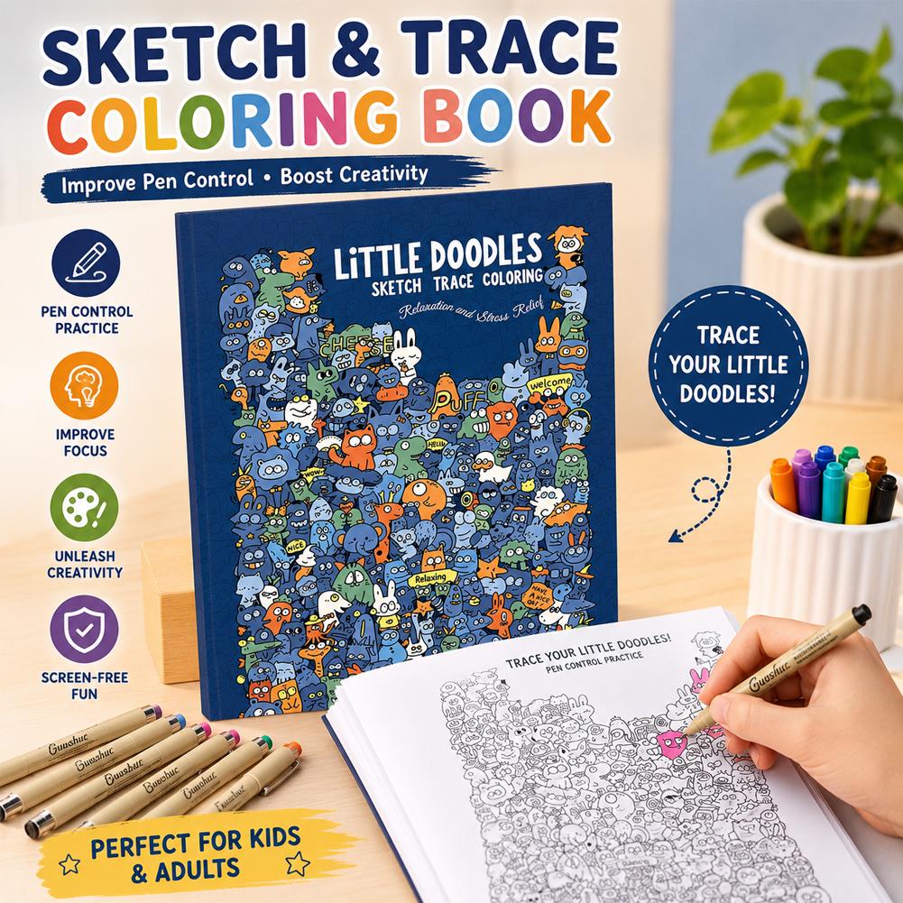 Sketch Trace Coloring Book Lit - огляд і ціна Adult Coloring Book Stress Relief