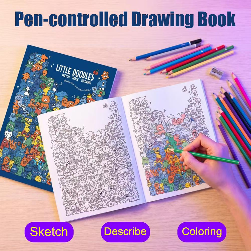 Sketch Trace Coloring Book Lit - огляд і ціна Adult Coloring Book Stress Relief